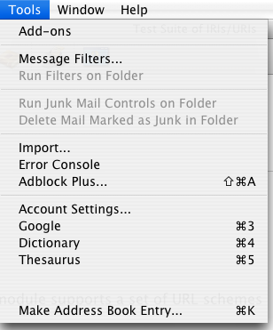 Tools: Add-ons: Message Filtersâ€¦ Make Address Book Entryâ€¦