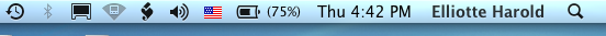 classic Mac in a gray piece of pie in the Finderâ€™s menu bar at the top right of screen