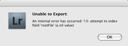 An internal error has occurred: ?:0 attempt to index field rootFile (a nil value)
