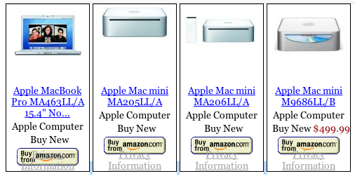 Mac Mini ads with obscured prices